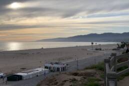 Empty beach amid COVID-19 pandemic in Santa Monica, 2020. Amazing opportunity!